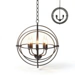 Industrial 5 Light Ceiling Chandelier Rotatable Iron Coil-0