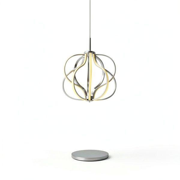 Modern LED Pendant Light Dimmable Warm White Chrome Finish-1