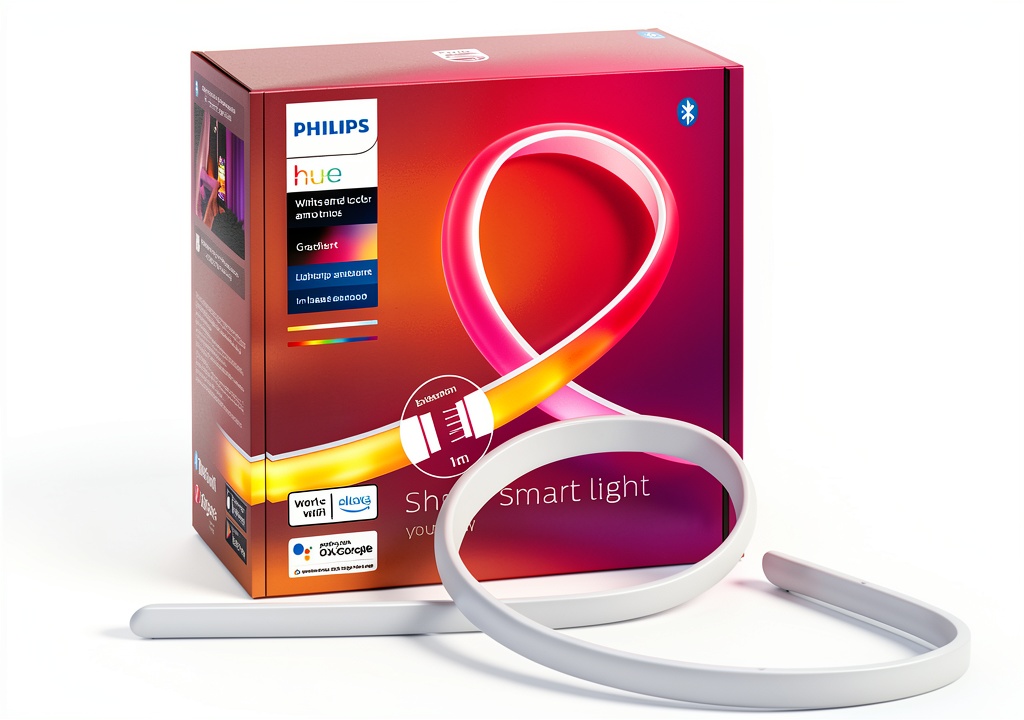 Philips Hue Ambiance Gradient LED light strip extension connected to main strip