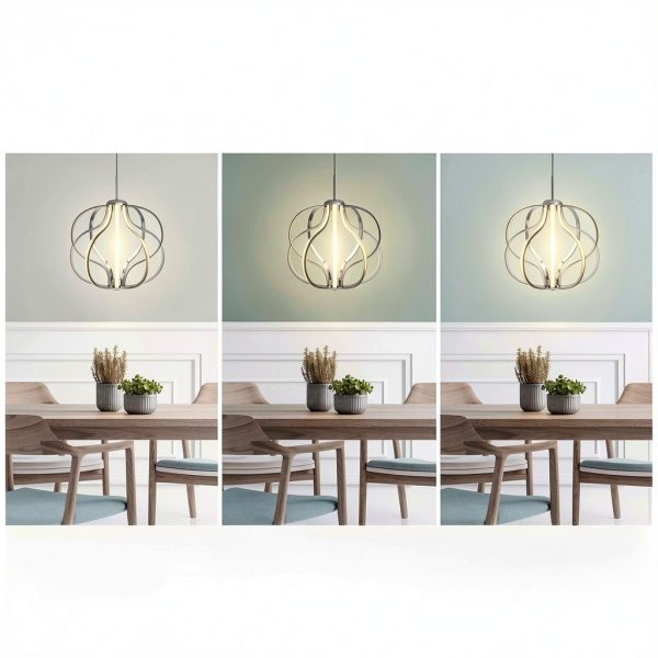 Modern LED Chandelier Warm Dimmable Light Adjustable Height-5