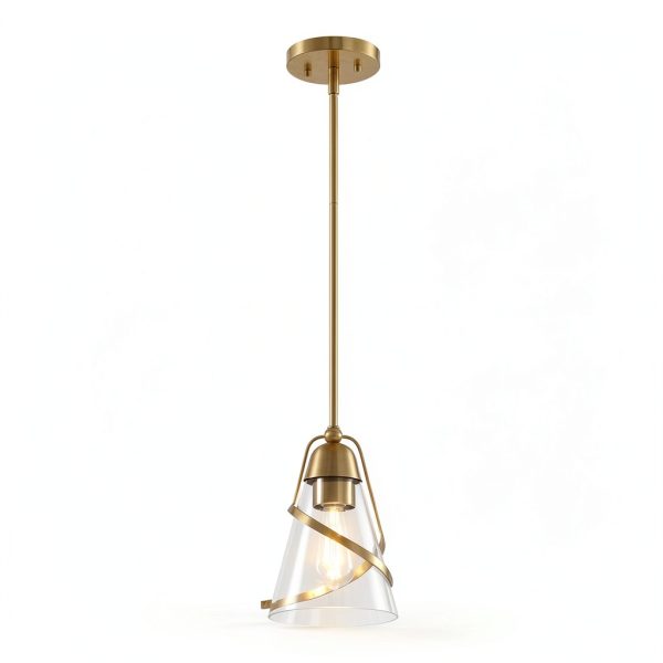 Modern Gold Pendant Light Elegant Design Adjustable Height-7