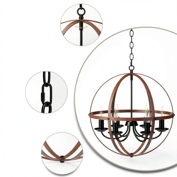 Pavo Spherical Ceiling Lamp Iron Adjustable Industrial-6