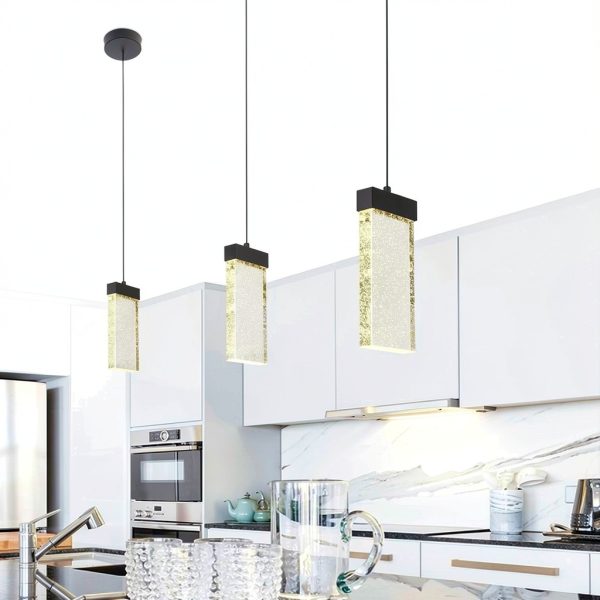 Pavo Crystal Pendant Light 3 Pack Dimmable LED Kitchen-4