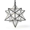 Moravian Star Pendant Light Seeded Glass Black Modern-1