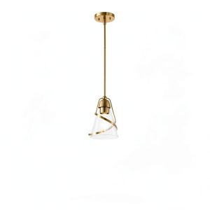 Modern Gold Pendant Light Elegant Design Adjustable Height-0