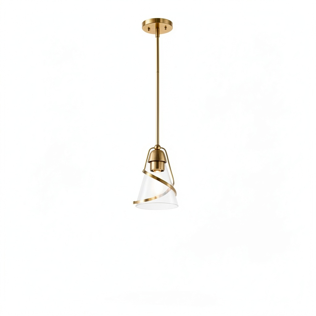 'Modern Gold Pendant Light installed in a kitchen setting'