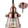 Rustic Pendant Light Antique Red Copper Cracked Glass-5