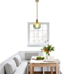 Vintage Green Glass Pendant Light 6 Inch Gold Frame-0