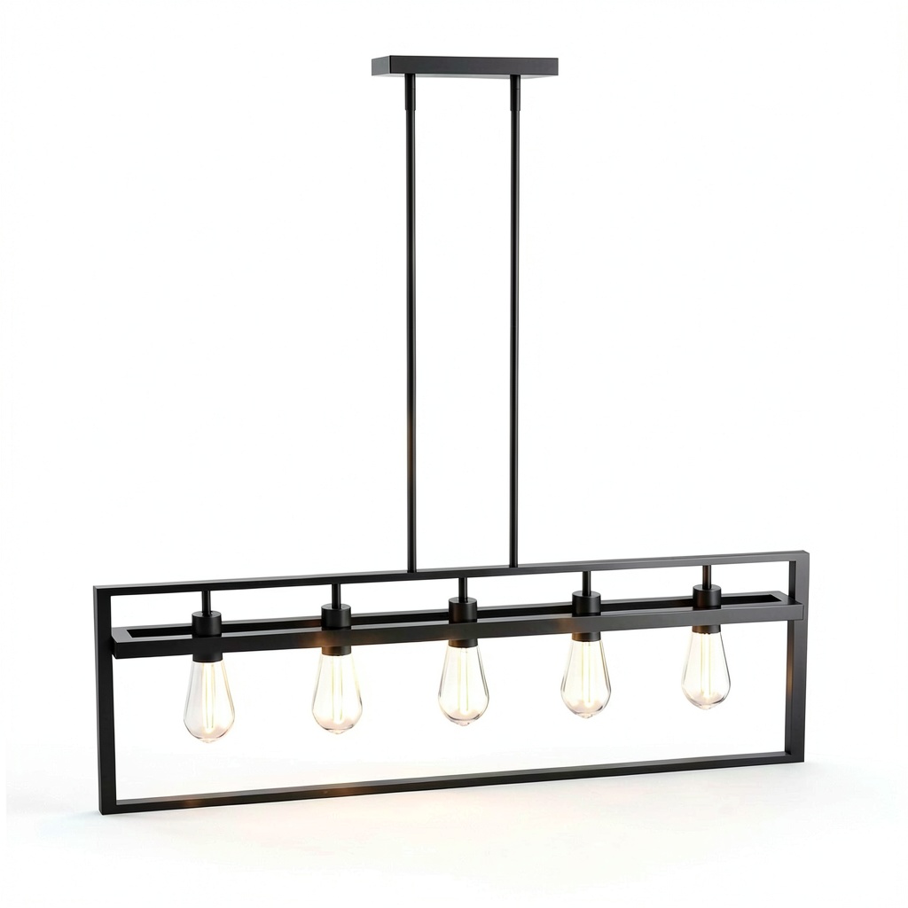Installing Metal Chandelier Modern Iron Design 5 Light Pendant Lamp in a living room