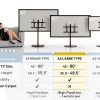 WALL Rolling TV Stand Satin Black White Walnut Mobile Design-8