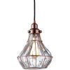 Rustic Pendant Light Antique Red Copper Cracked Glass-1