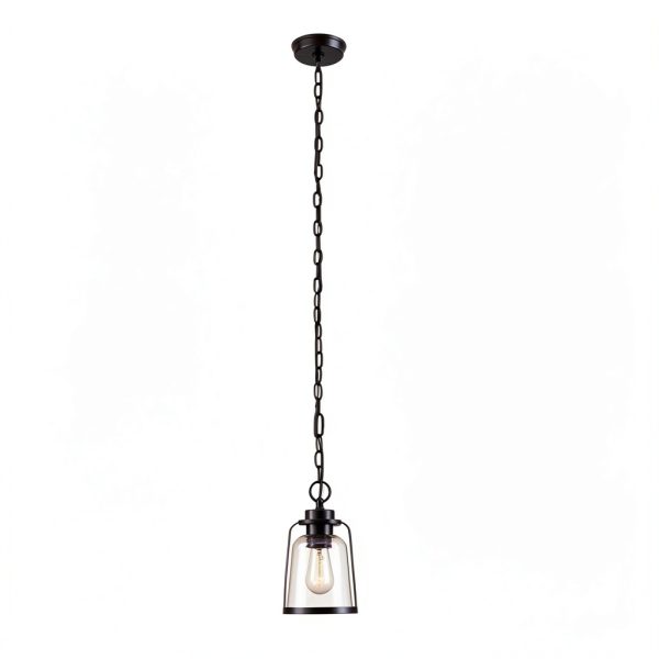 Roth Outdoor Pendant Light Rustic Vintage Hardwired Bronze-0