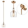 Gold Pendant Light Clear Glass Shade Modern Home Lighting-5