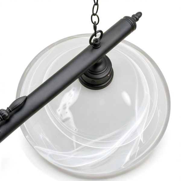 Pavo Billiard Table Light Black White Glass Metal Design-2