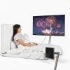 WALL Rolling TV Stand Satin Black White Walnut Mobile Design-4