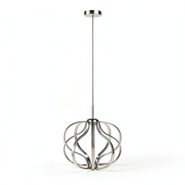 Modern LED Pendant Light Dimmable Warm White Chrome Finish-9