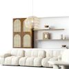 Pavo Handwoven Paper Pendant Light Adjustable Height Home-3