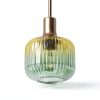 Vintage Green Glass Pendant Light 6 Inch Gold Frame-5