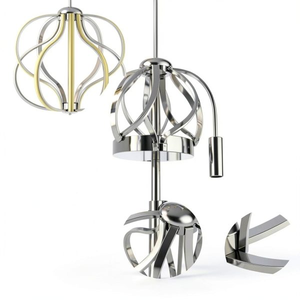 Modern LED Pendant Light Dimmable Warm White Chrome Finish-8